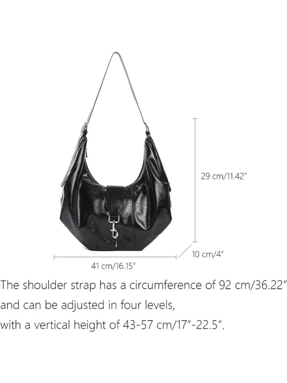 Trendy Y2K Leather Hobo Purse, Buckle Clutch Bag, Large Shoulder Tote for Women